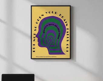 Open Mind Zitat Poster druckbare, abstrakte Kopf Silhouette Wandkunst, inspirierende Richard Feynman Digital Download Dekor