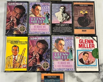 Lote de 10 fitas cassete vintage de música swing da Glenn Miller Big Band