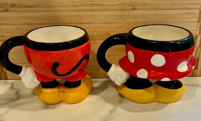 Disney Mickey Minnie Mouse 3D Feet Mug Set Disney Parks Store image 3