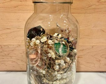 Mystery Jewelry Treasure Hunt Jar 4+ Lb Curated All Wearable Mixed Style Lot