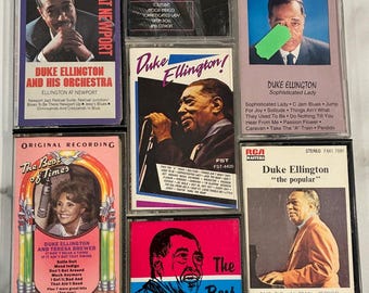 Lote de 7 fitas cassete vintage de jazz da Duke Ellington Big Band