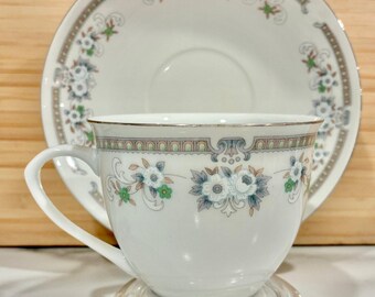 Vintage 1960 Zhongguo Zhi Zao Chino Exportware Taza de Té & Platillo