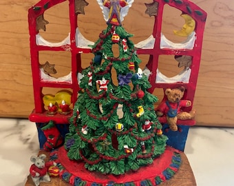 Christmas Tree Resin Tea Light Holder Angel Bear Mouse Holiday Decor