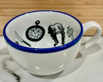 2012 Molly Hatch Fortuitous Anthropologie Fortune Telling White & Blue Tea Cup