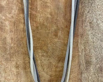 Vintage Erica Zap Multi Strand Mesh Floating Ring Necklace Silver Tone