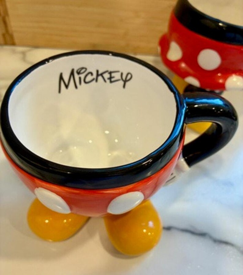 Disney Mickey Minnie Mouse 3D Feet Mug Set Disney Parks Store image 5