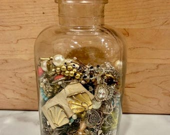 Mystery Jewelry Treasure Hunt Jar 2.5+ Lb Curated All Wearable Mixed Style Lot