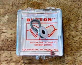 Vintage Wonder Button Shirt Collar Extender Schafer Products USA w/ Case