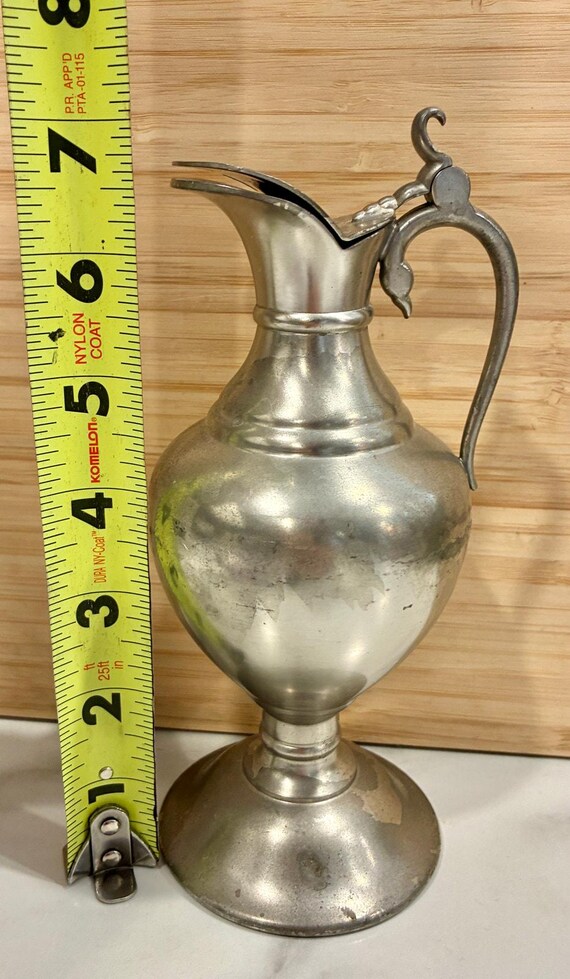 Vintage 1960s KMD Tiel Royal Holland Pewter Syrup Pitcher 6.75
