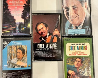 Lote de 5 fitas cassete vintage de música country com Chet Atkins
