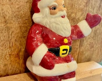 Vintage Ceramic Santa Claus Shelf Sitter Figurine Dangling Legs Christmas 4”