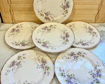 Juego de 6 platos de pan y mantequilla MCM Paragon England Malandi Violets - 6 1/4"