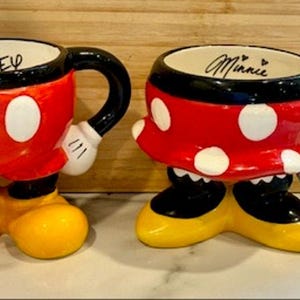 Disney Mickey Minnie Mouse 3D Feet Mug Set Disney Parks Store image 1