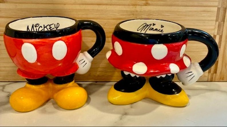Disney Mickey Minnie Mouse 3D Feet Mug Set Disney Parks Store image 1