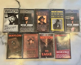Waylon Jennings Cassette Tape Lot 9 Greatest Hits Willie Nelson Outlaw Country
