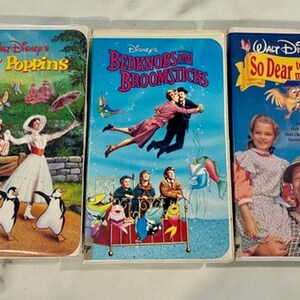 Disney VHS Lot of 3 Mary Poppins Bedknobs Broomsticks So Dear to My Heart