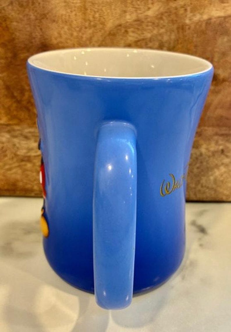 Vintage 1990s Walt Disney World 3D Mickey Mouse Blue Mug 12 Oz image 2