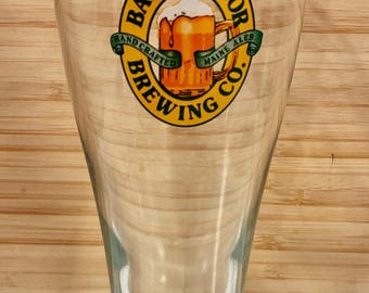 Vaso de cerveza Pilsner vintage de Bar Harbor Brewing Co., década de 1990, 8,25" y 16 oz