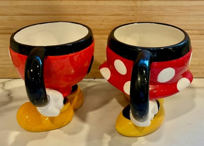 Disney Mickey Minnie Mouse 3D Feet Mug Set Disney Parks Store image 2