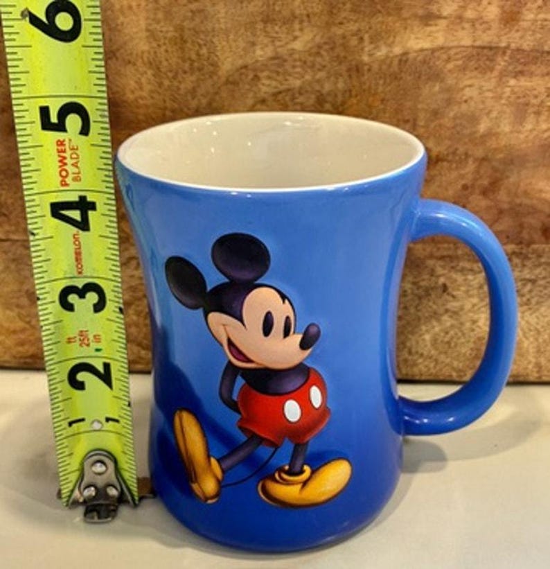 Vintage 1990s Walt Disney World 3D Mickey Mouse Blue Mug 12 Oz image 8