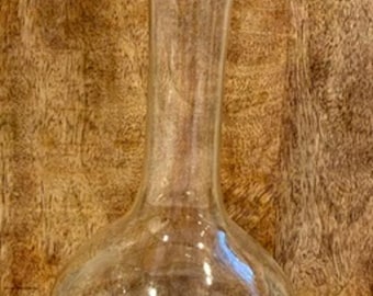 Vintage 1980s Princess House Heritage Floral Etched Glass Carafe Decanter
