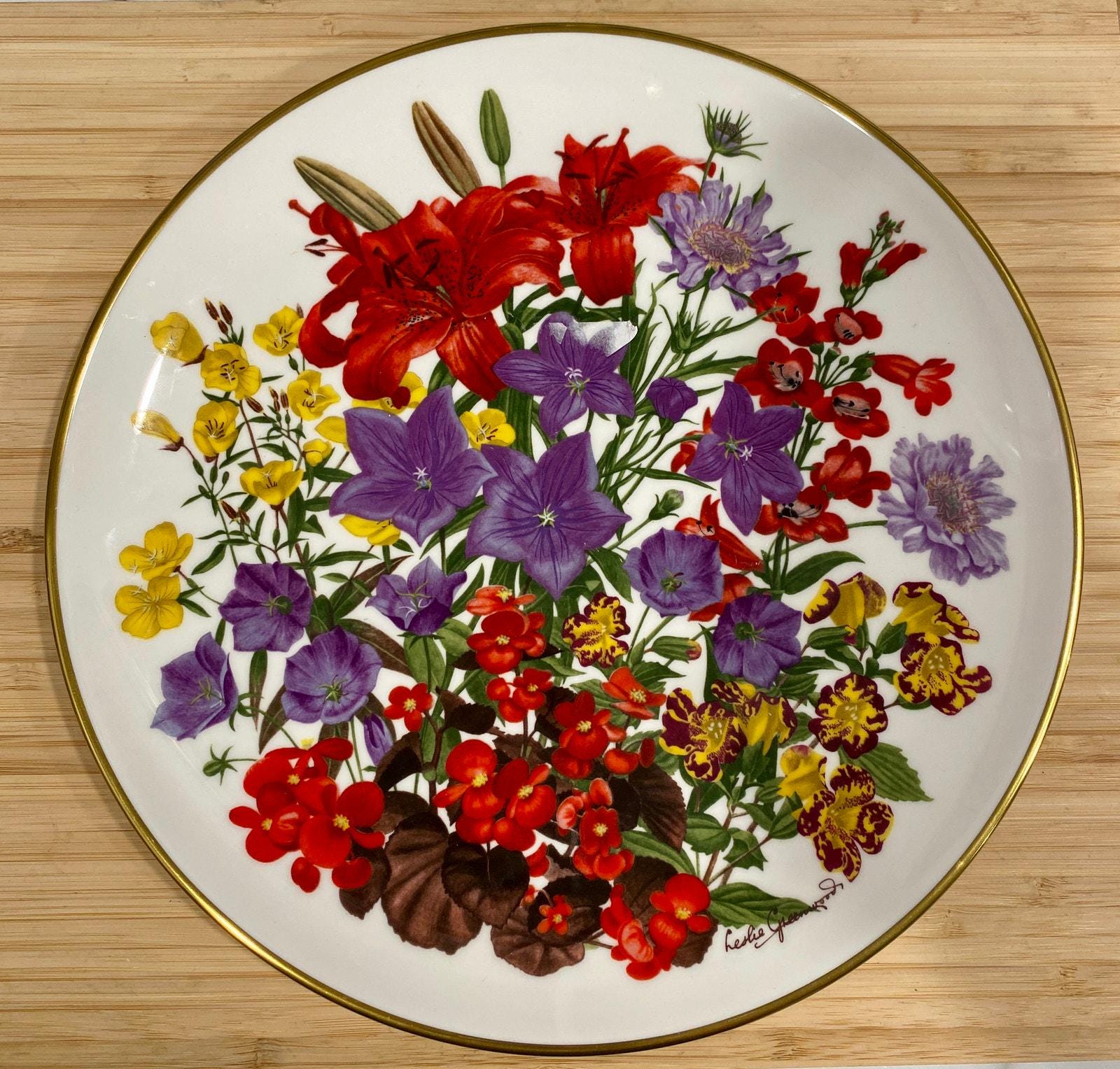 Franklin Porcelain Flowers of the Year Plate Collection July 1978
