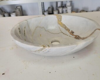 Handgefertigte Graue Marmor Schiff Waschbecken, Ellipsen Stein Badezimmer Becken
