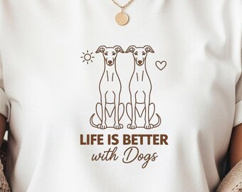 Greyhound Dog Lover Shirt, Vintage Line Art Tee, Custom Dog Breed