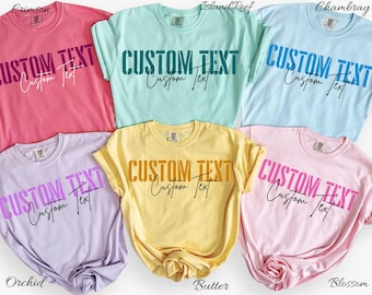 Custom Text Comfort Colors Shirt Teacher Team Shirt Personalized Name Tee Back To School Shirt Preschool First Grade Tee
