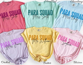 Para Squad Shirt Personalized Paraprofessional Shirt Custom Teacher Aide Tee Para Educator Gift Back To School Shirt