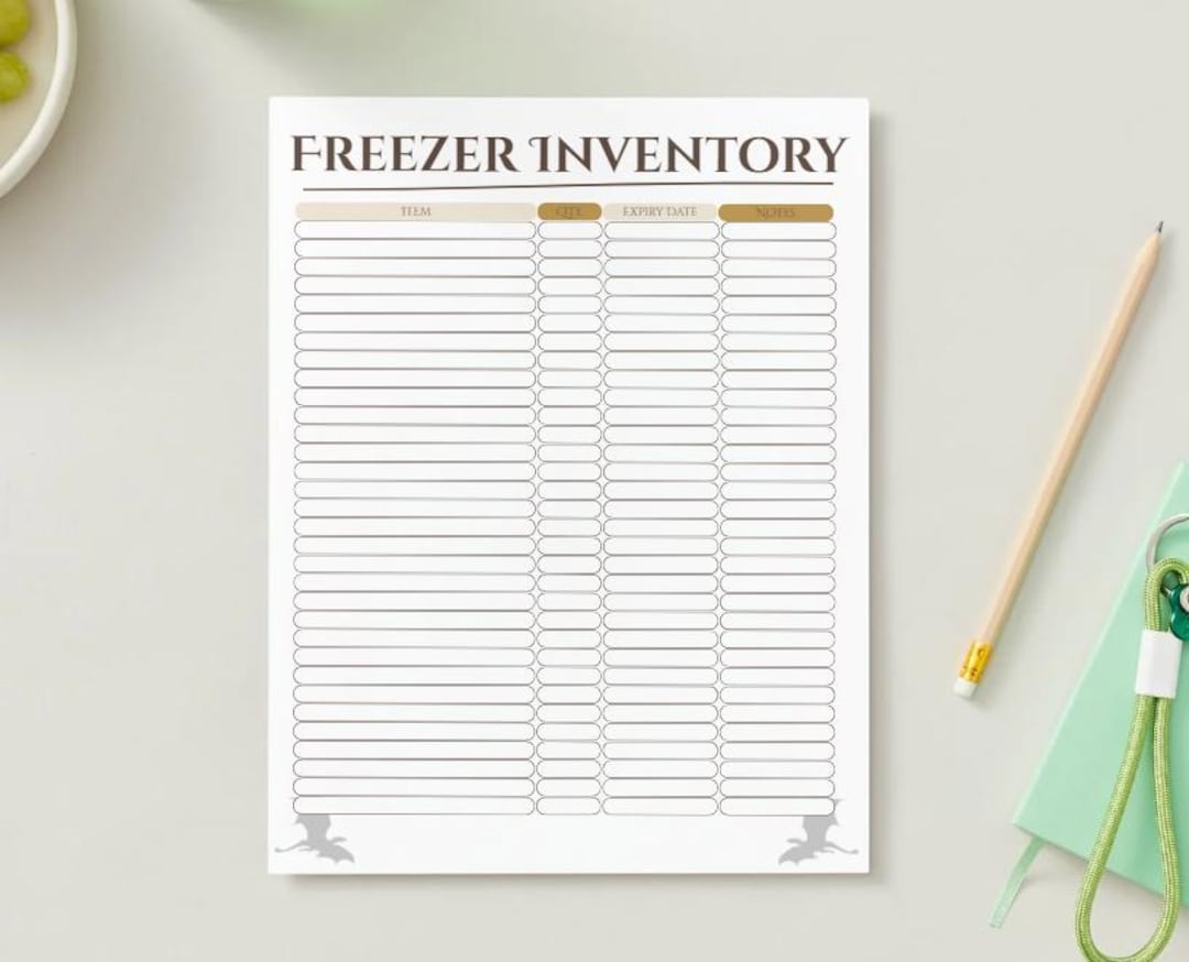 Freezer Inventory Printable | Frozen Food Tracker Sheet | Kitchen ...
