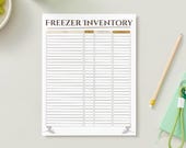 Freezer Inventory Printable | Frozen Food Tracker Sheet | Kitchen Organization PDF | Instant Download