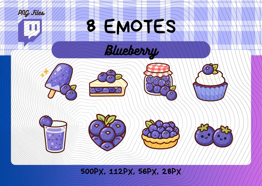 Blueberry Emotes Pack 8, Cute Kawaii Blueberry Chibi Emotes for ...
