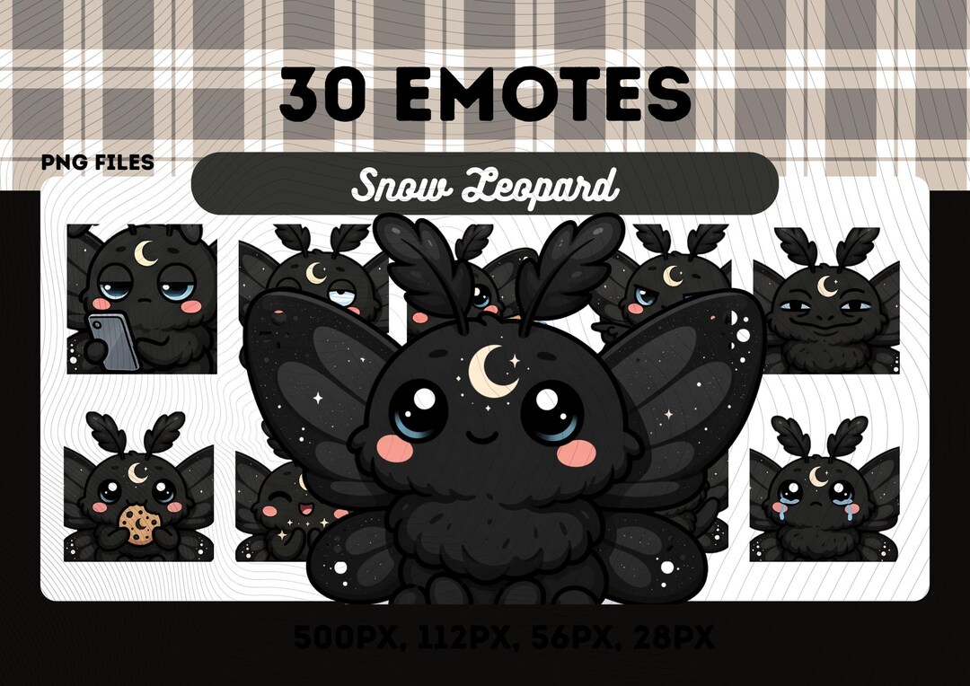 Moth Emotes Black Moth Emotes Pack 30, Moon Moth Kawaii Dark Celestial Chibi Night ...