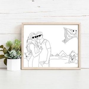 Custom Memory Portrait – Personalized Digital Illustration of 5 Cherished Moments – Unique Gift for Loved Ones