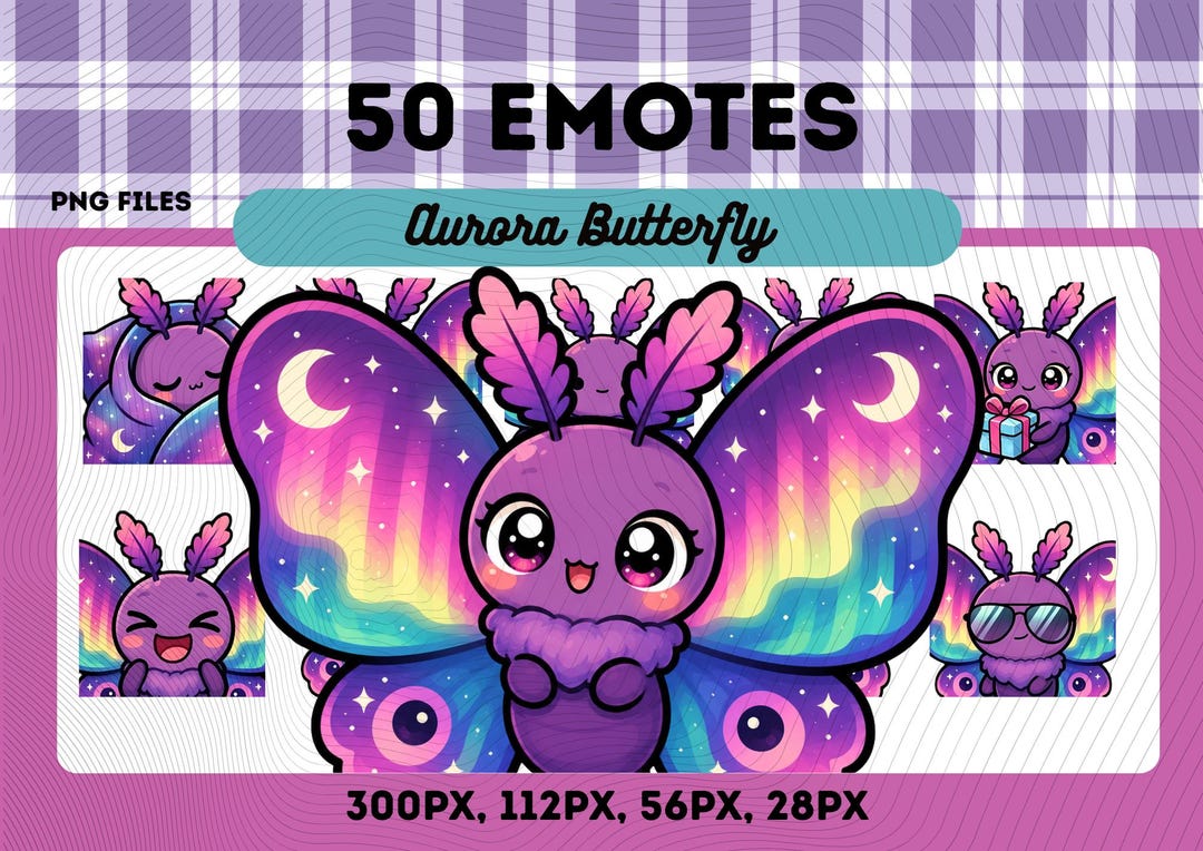 Moth Emotes Aurora Moth Butterfly Emotes Pack 50, Pink Chibi Moth Celestial PNG for ...