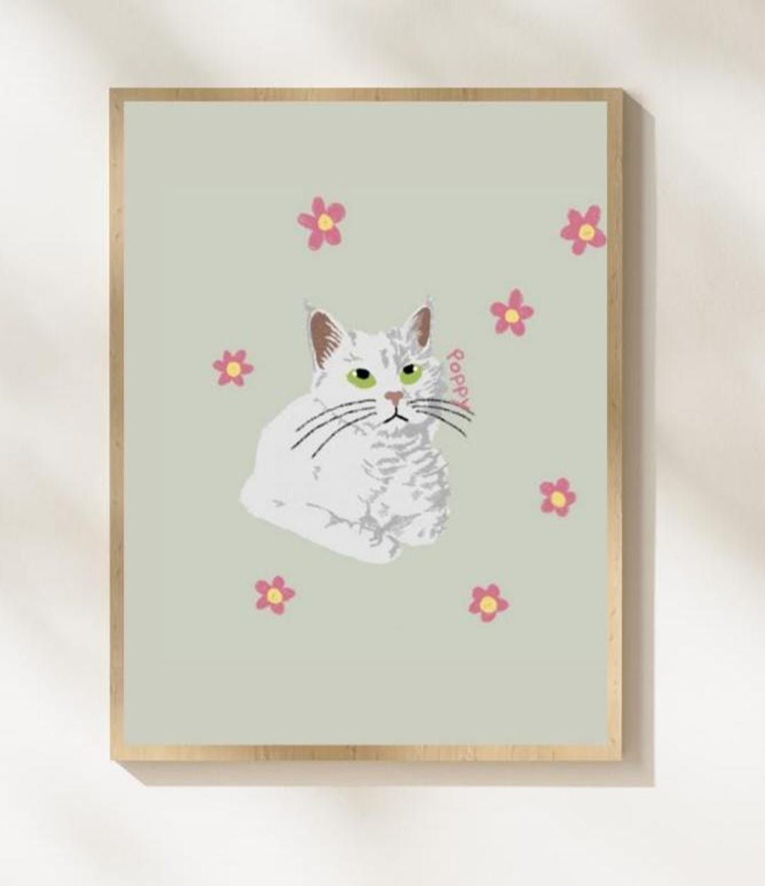 Custom Cat Portrait, Cute Cat Poster, Personalized Badly Drawn Pet Art ...