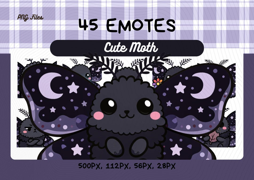 Moth Emotes Moth Emotes Pack 45, Kawaii Luna Moth Emotes Cute Chibi Emotes PNG, for ...