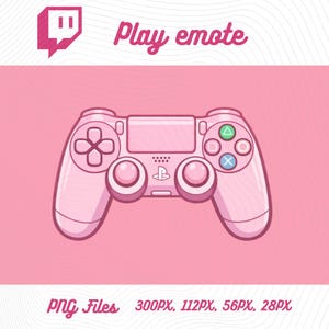 Pink Game Controller Emote, Cute Kawaii Gaming Controller PNG for Streamers, Digital File