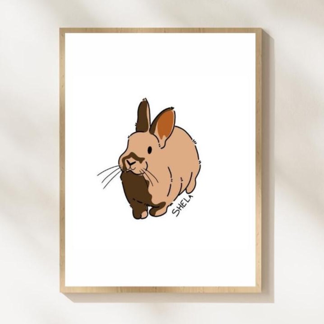 Custom Rabbit Line Art Portrait - Minimalist Pet Drawing, Digital File ...