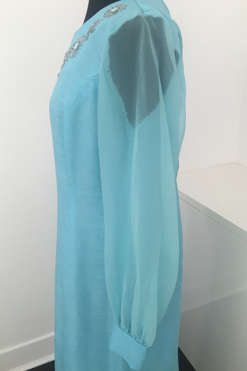 60's Light Blue Maxi Dress - Etsy Canada