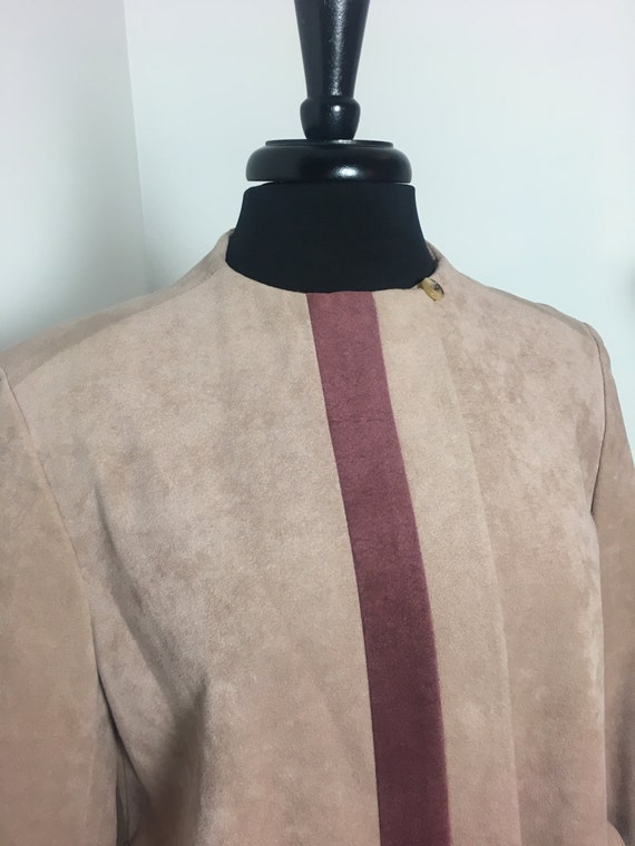 80's Pink Faux Suede Trench