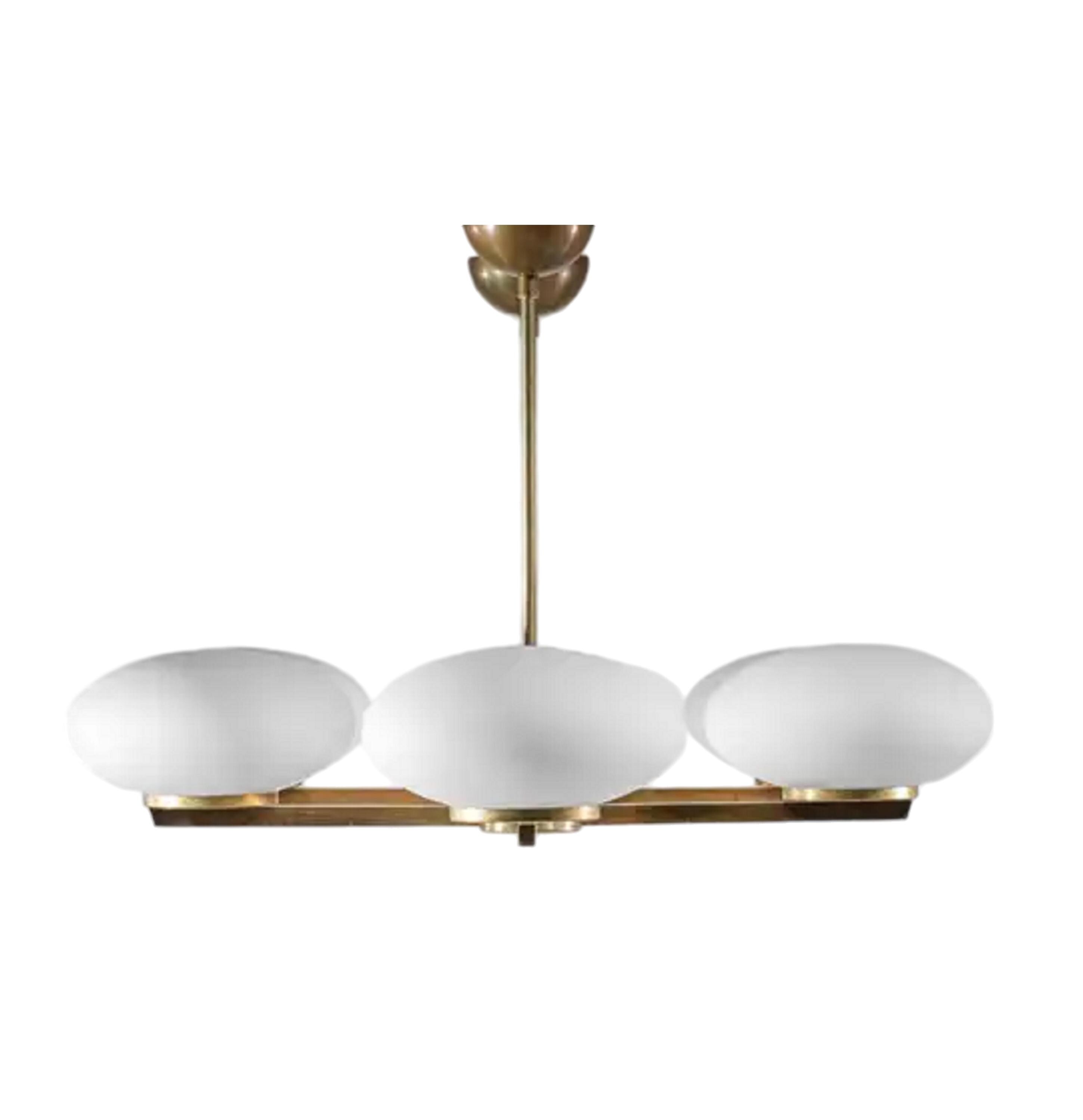 イタリア製ミッドセンチュリーモダン スプートニク シャンデリア: 真鍮