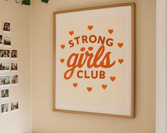 Stampa Strong Girls Club – Arte murale femminista, decorazione ispiratrice