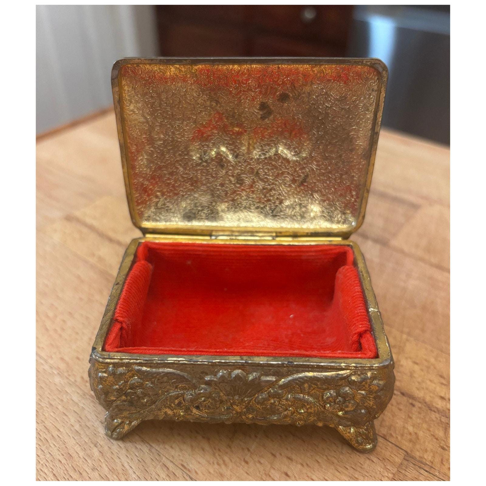 1950年代 ペルー 真鍮魚文 ローズウッド小箱 1950 Japanese Jewelry Box - Etsy