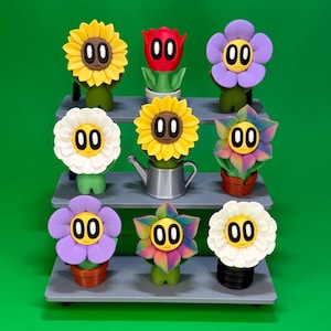 Blob Flowers Desk Toy | 3D Printed Flower Characters with Twist Lock-In Pots
