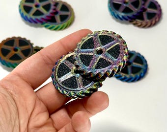 OG Flipster Magnetic Fidget Slider, 3D Printed Gear w/ Levitating Stand, Haptic Dual Sided