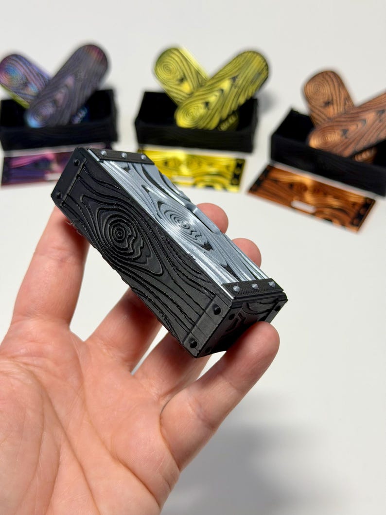 Kickflip Magnetic Skateboard Fidget Toy with Sliding Case Option | Glow in the Dark, Various Colours image 7