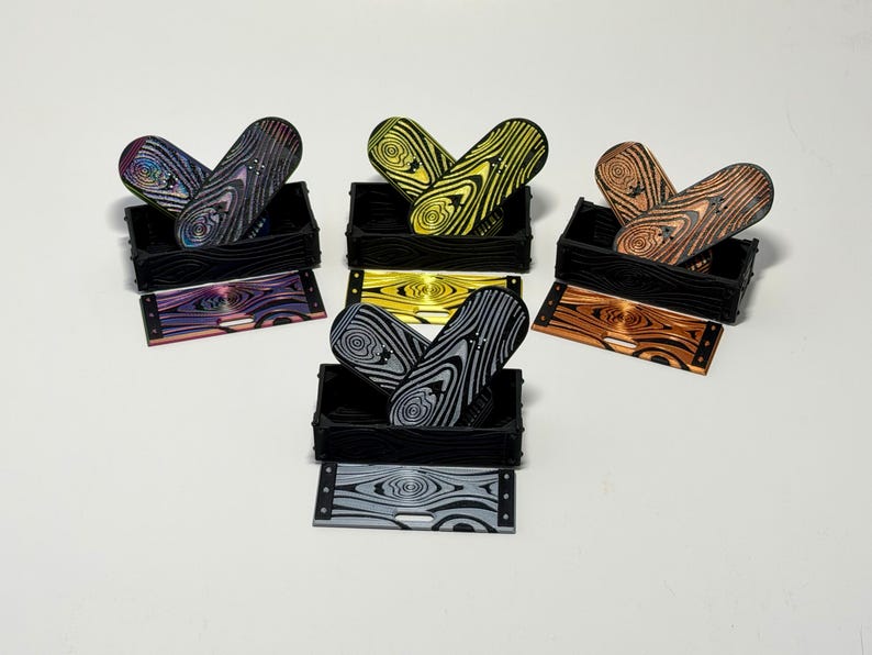 Kickflip Magnetic Skateboard Fidget Toy with Sliding Case Option | Glow in the Dark, Various Colours image 4