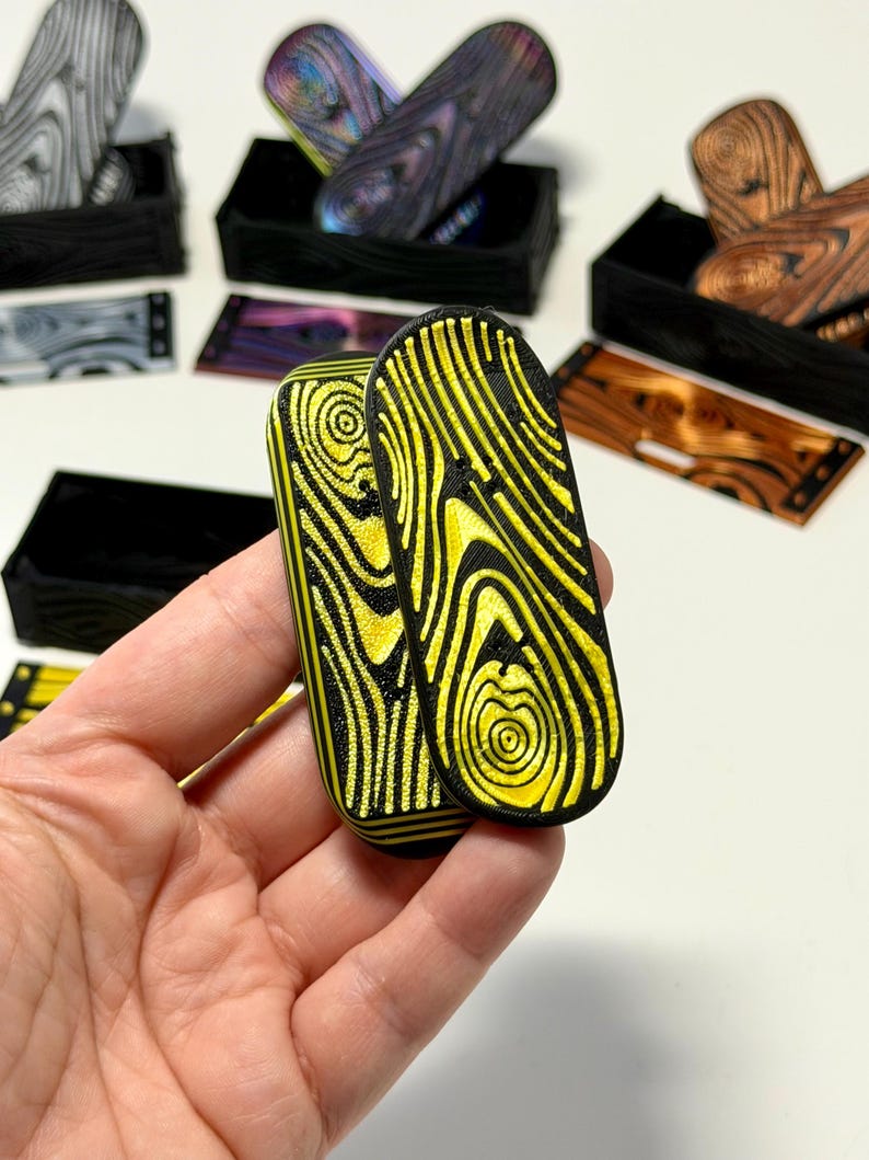 Kickflip Magnetic Skateboard Fidget Toy with Sliding Case Option | Glow in the Dark, Various Colours image 5